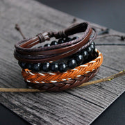 Multilayer Handmade Wristband Leather Bracelet Bangle - Rupert & Brandy . Co