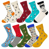New fashion women men colorful dog cotton socks Spring couple lover Casual Pill Fox neutral red sock Hot - Rupert & Brandy . Co
